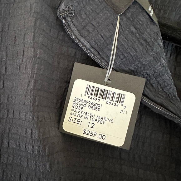 Club Monaco Swing Dress, Navy Textured - Picture 4 of 7